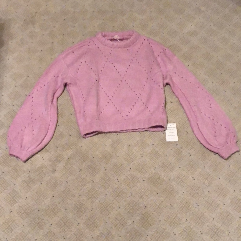 Lavender/Pink Pointelle Sweater